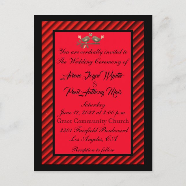 Elegant Red and Black Invitation (Front)