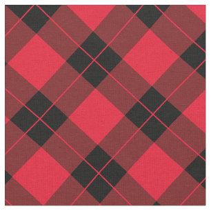 Elegant Red and Black Plaid   Fabric