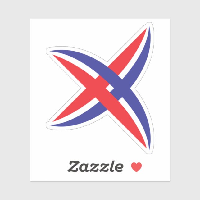 Elegant Red and Blue line Letter X Monogram (Sheet)