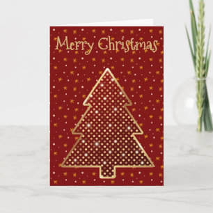 Elegant red and gold Christmas card