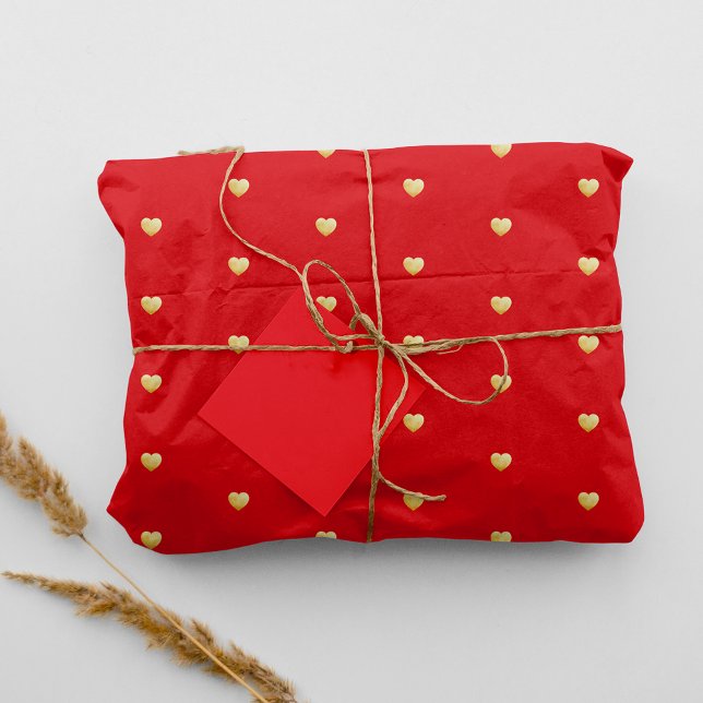 Elegant Red and Gold Hearts Tissue Paper (Creator Uploaded)