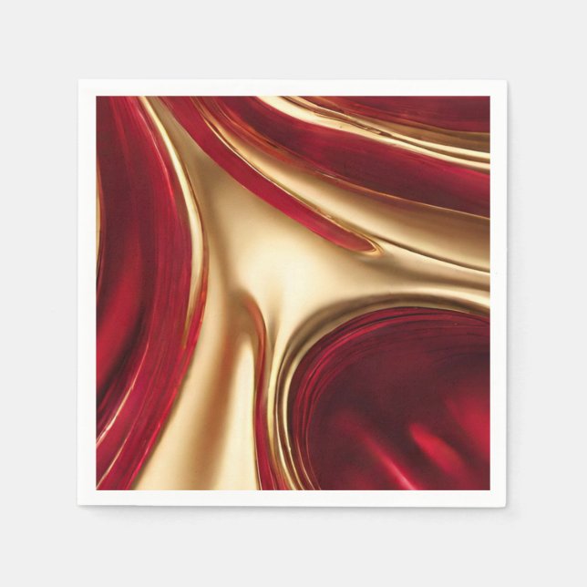 Elegant -Red and Gold- Napkin (Front)