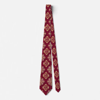 Elegant Red and Gold Pattern Design Tie