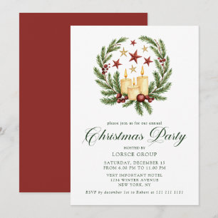 Elegant Red and Green Corporate Christmas Party Invitation
