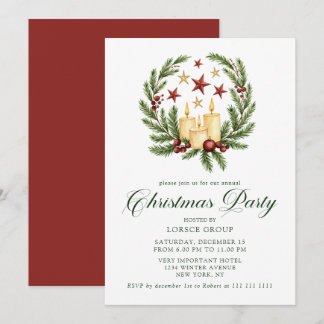 Elegant Red and Green Corporate Christmas Party Invitation
