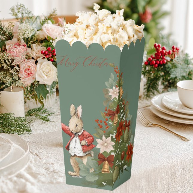 Elegant Red and green Floral Christmas Favour Box (Creator Uploaded)