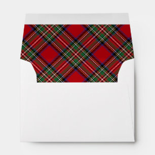 Elegant Red and Green Plaid Stewart Tartan Envelope