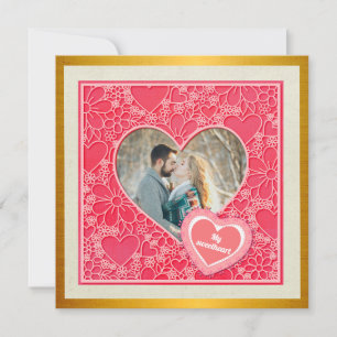 Elegant Red and Pink Floral Hearts Valentine's Day