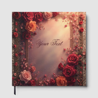 Elegant Red and Pink Wedding Roses Guest Book