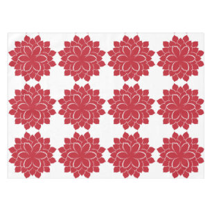Elegant Red and white hand drawn Poinsettia Tablecloth