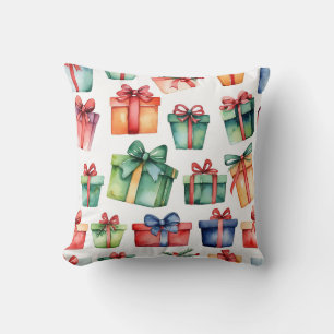 Elegant Red and White Seasonal Traditional Chic  Cushion