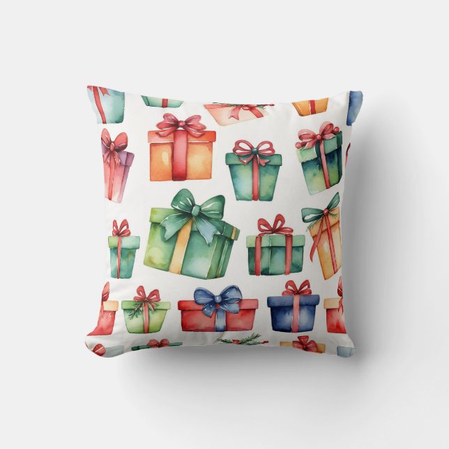 Elegant Red and White Seasonal Traditional Chic  Cushion (Front)