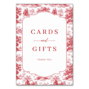 Elegant Red and White Thank You Card