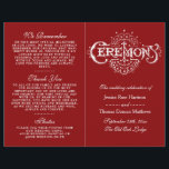 Elegant Red And White Wedding Ceremony Programs<br><div class="desc">Elegant Red And White Wedding Ceremony Programs.</div>