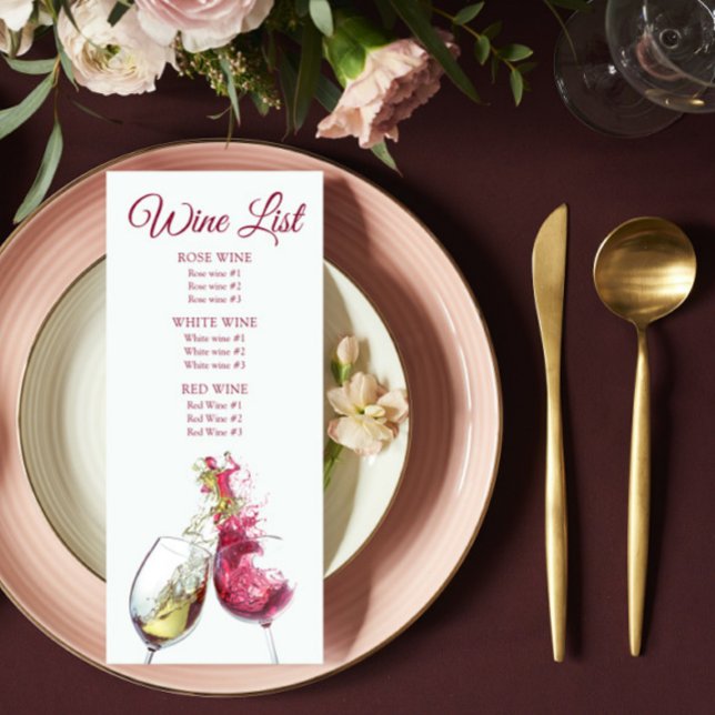 Elegant Red and White Wine Dance Wedding Menu (Creator Uploaded)