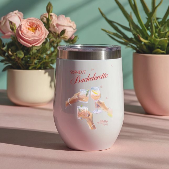 Elegant Red Bachelorette Thermal Wine Tumbler (Creator Uploaded)