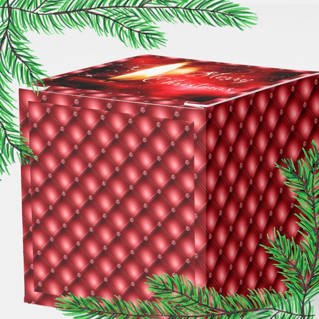 Elegant Red Beads Candle Christmas Favour Box (Creator Uploaded)