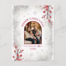 Elegant Red Berries Family Photo Christmas 