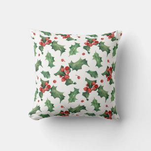 Elegant Red Berry Christmas Cushion