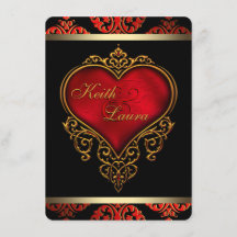 Elegant Red Black and Gold Wedding