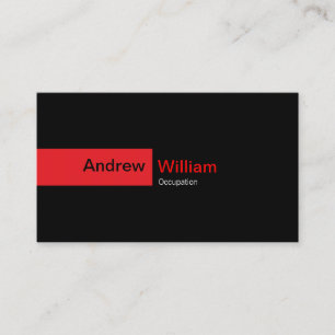 Elegant Red Black Business Card