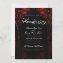 Elegant Red & Black Cathedral Gothic Handfasting