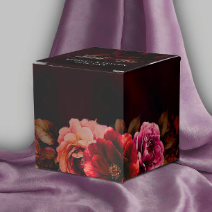 Elegant red black floral wedding gothic romantic favour box