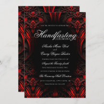 Elegant Red & Black Gothic Damask Handfasting