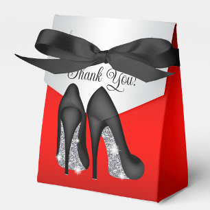 Elegant Red Black High Heel Shoe  Favour Box