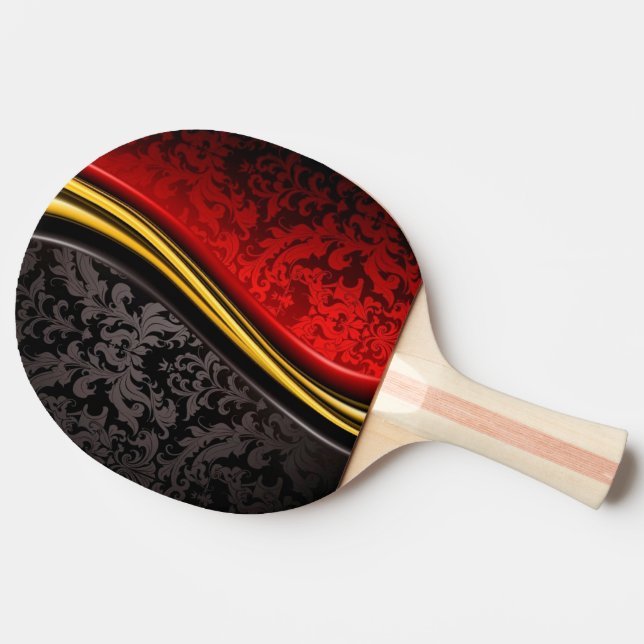 elegant red black vector art ping pong paddle (Side)