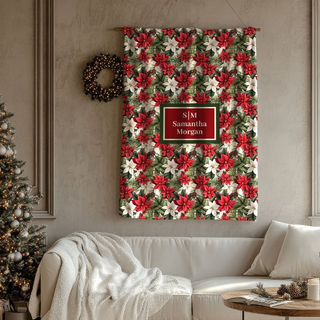 Elegant Red Blanket Personalised Christmas Wreath (Elegant Red Blanket Personalized Christmas Wreath)