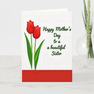 Elegant Red Blooms Mother Card