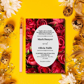 Elegant red Board Wedding Invitation Template