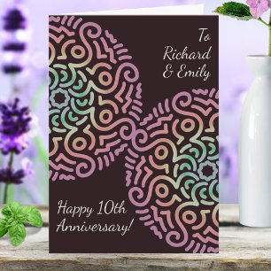 Elegant Red Boho Mandala Wedding Anniversary Card