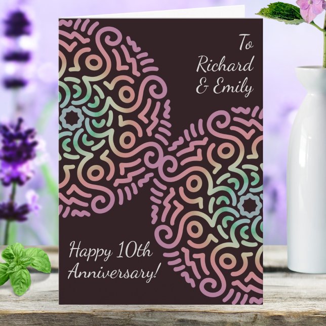 Elegant Red Boho Mandala Wedding Anniversary Card (Wedding anniversary card for couples.)