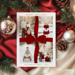 Elegant Red Bow Photo Christmas Card<br><div class="desc">Send warm holiday wishes with this elegant red bow Christmas card featuring your favourite photo and a timeless Merry Christmas message. The chic red ribbon detail adds a festive touch that makes it perfect for family,  couple,  or business greetings.</div>