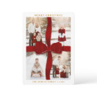 Elegant Red Bow Photo Christmas Card