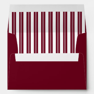 Elegant Red Burgundy Stripes Wedding Envelope