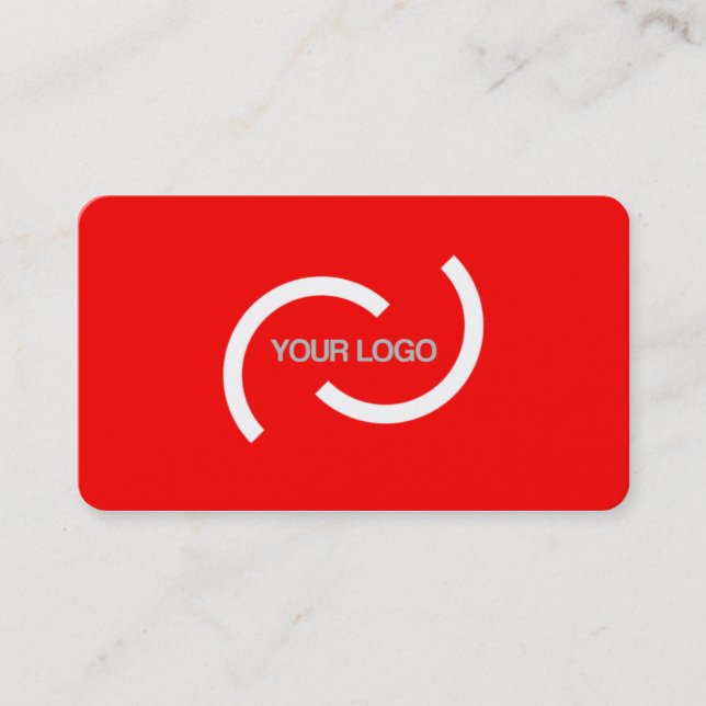 Elegant red card. Customise with your own logo. Business Card (Front)