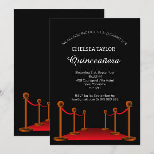 Elegant Red Carpet Quinceañera Personalised Invitation
