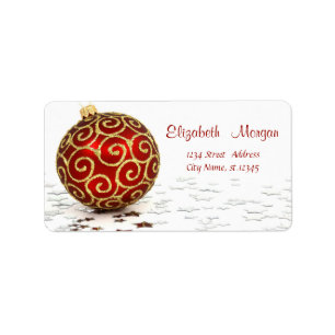 Elegant Red Christmas Ball,Stars Label