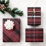 Elegant red Christmas flannel plaid pattern Wrapping Paper Sheet<br><div class="desc">Elegant red Christmas flannel plaid pattern</div>