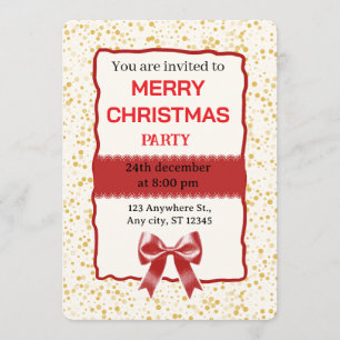 Elegant Red Christmas Party Invitation