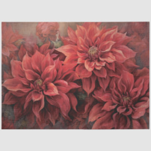 Elegant Red Christmas Poinsettia for Decoupage Tissue Paper