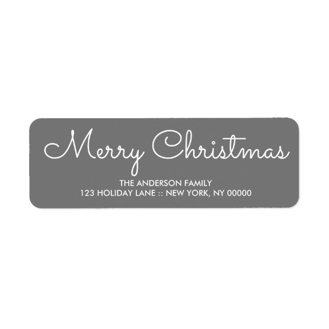 Elegant red Christmas Return Address  Label (Front)