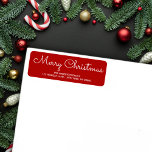 Elegant red Christmas Return Address Label<br><div class="desc">Elegant red Christmas Fun Return address Label.
Easily add your own details to make a fun personalised address label.</div>