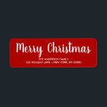 Elegant red Christmas Return Address  Return Address Label<br><div class="desc">Elegant red Christmas Fun Return address Label.
Easily add your own details to make a fun personalised address label.</div>