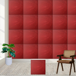 Elegant Red Christmas Snowflake Sparkle  Ceramic Tile