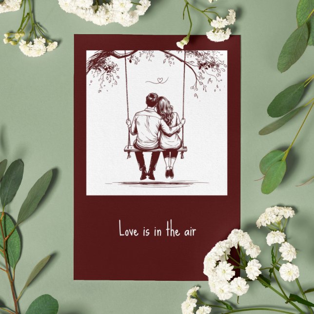 Elegant Red Couple in Love Valentine's Day  Card (Creator Uploaded)