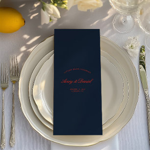 Elegant Red & Dark Black Blue Wedding Menu